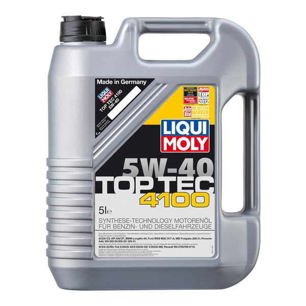 LIQUI MOLY Top Tec 4100 5W-40 (5л) - малозольное моторное масло